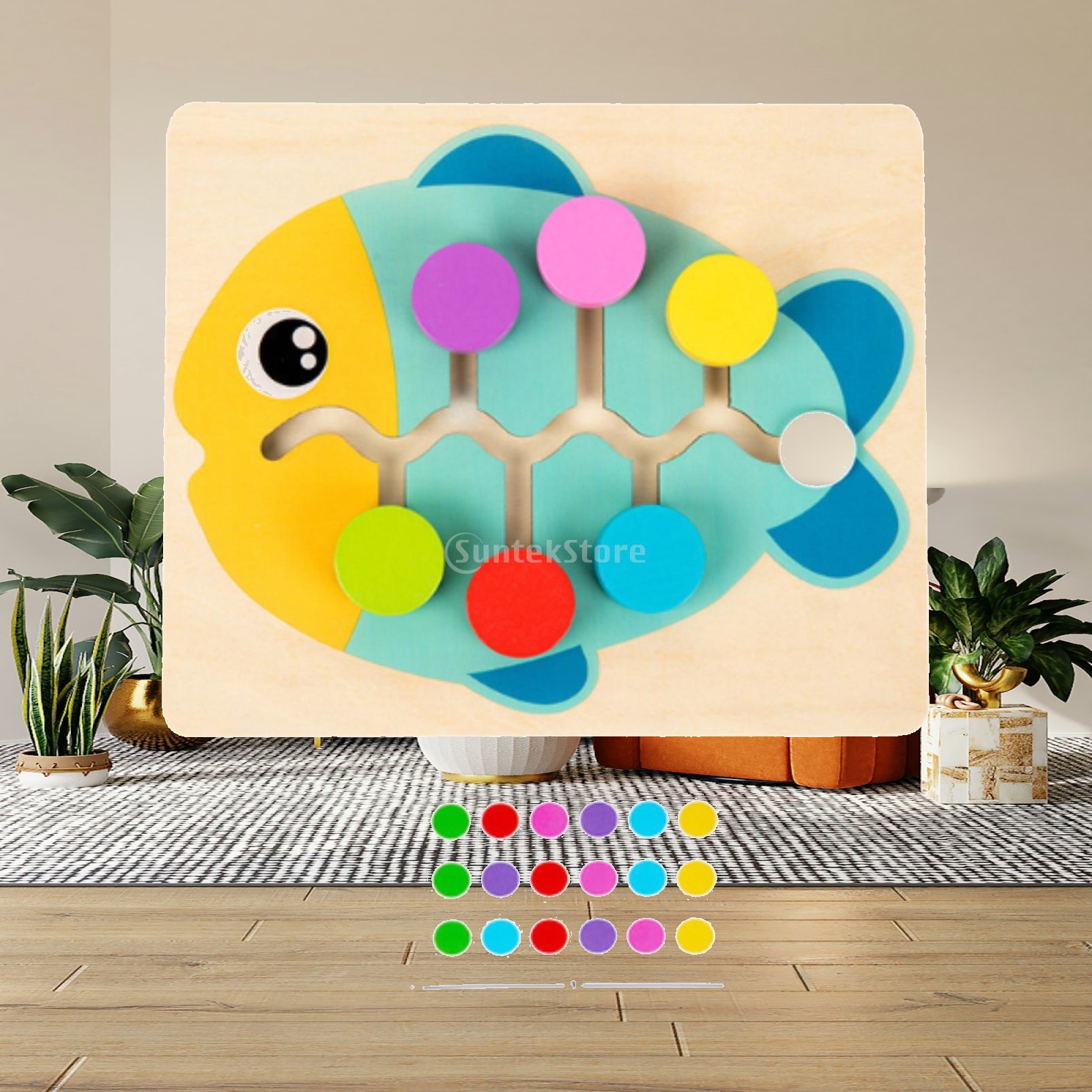 Board Game Strategi - Holzfarbene Steckpuzzle für 3-7 Jahre alte