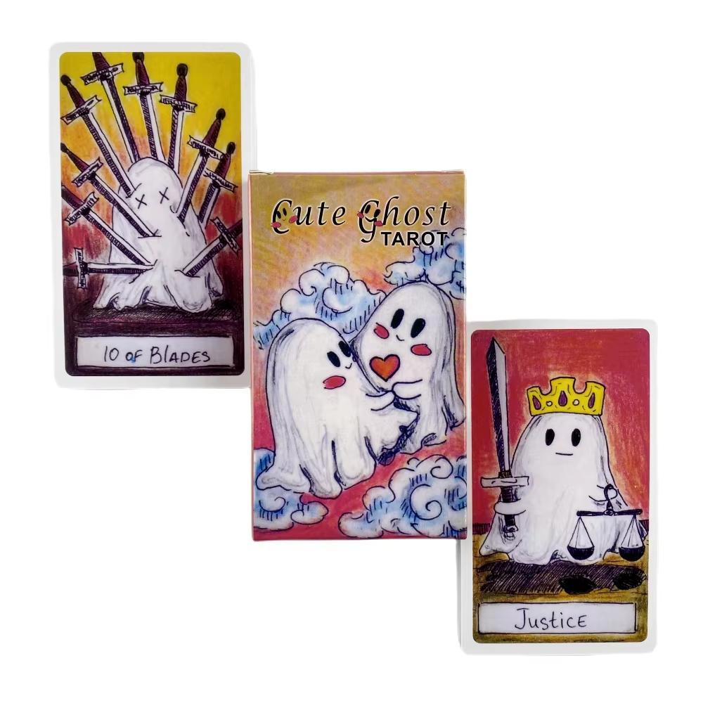 Board Game Quantum - Niedliches Geister-Tarot-Deck-Spielzeug-Set, Tarot-Deck, Oracle-Karte, Wahrsagerei, Familie,