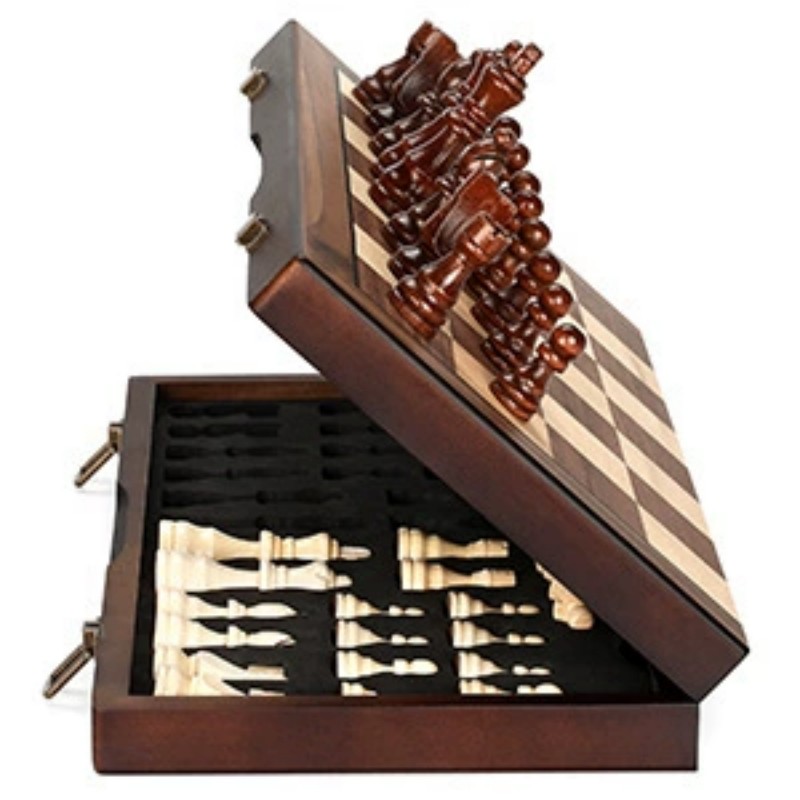 Magnetic Travel Chess - Hölzernes Magnetisches Schachspiel für Erwachsene und
