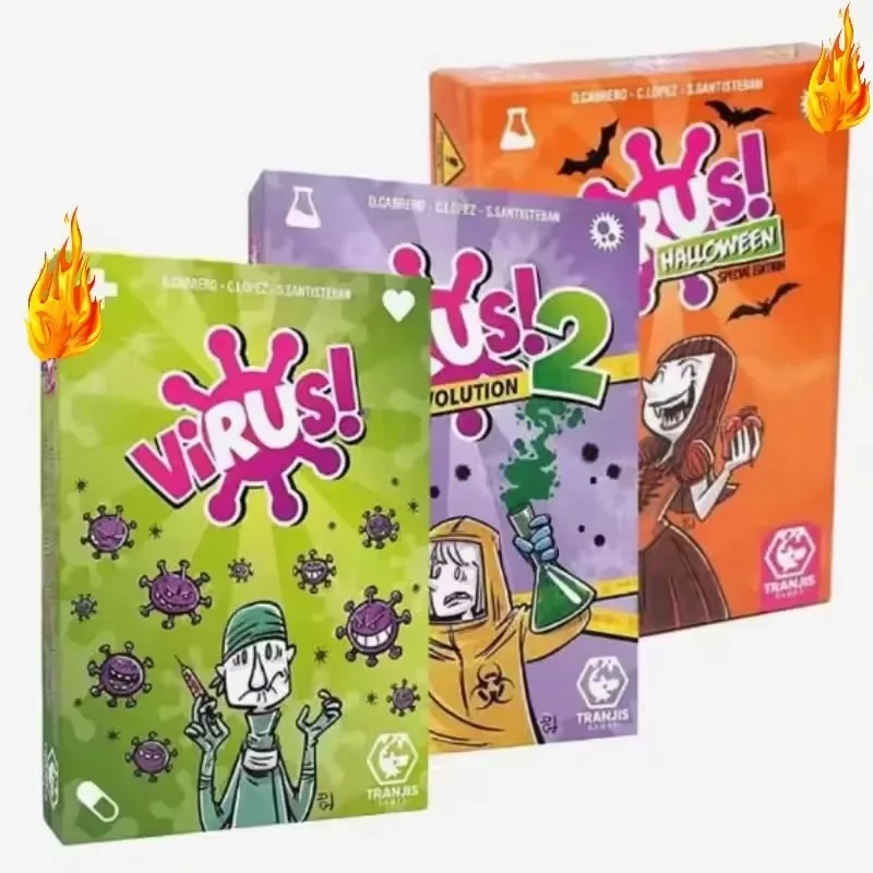 Board Game Strategi - 2026 Familien-Strategie-Kartenspiel-Set Virus-Serie 1&2 & Halloween