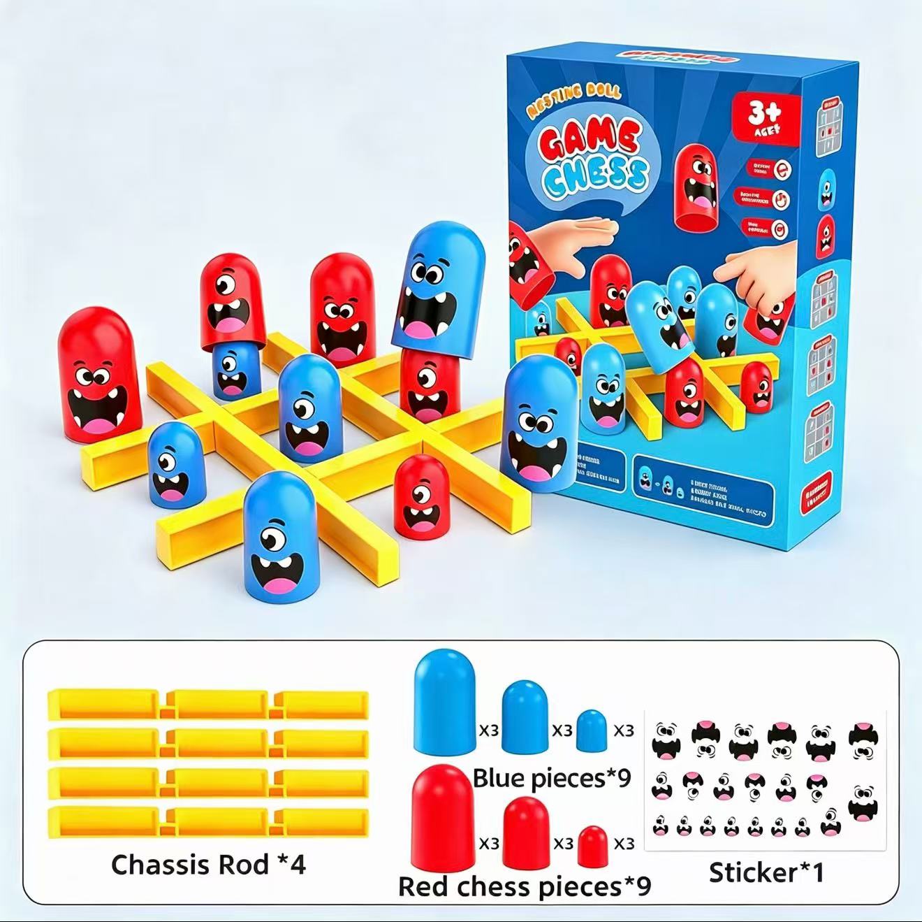 Board Game Recommendation - Tic-Tac-Toe Eat-and-Be-Sized Stapelbecher-Doppelspiel-Brettspiel Eltern-Kind-Interaktives Logik-Denk-Tischspielzeug