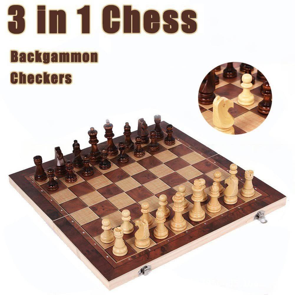 3-in-1 Holz-Schach-Backgammon- – Magnetic Travel Chess Bewertung und Preis