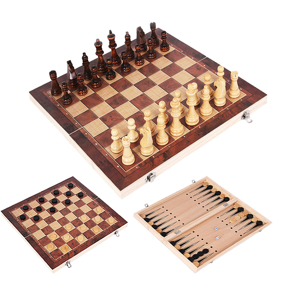 3-in-1 Holz-Schach-Backgammon- – Magnetic Travel Chess Bewertung und Preis